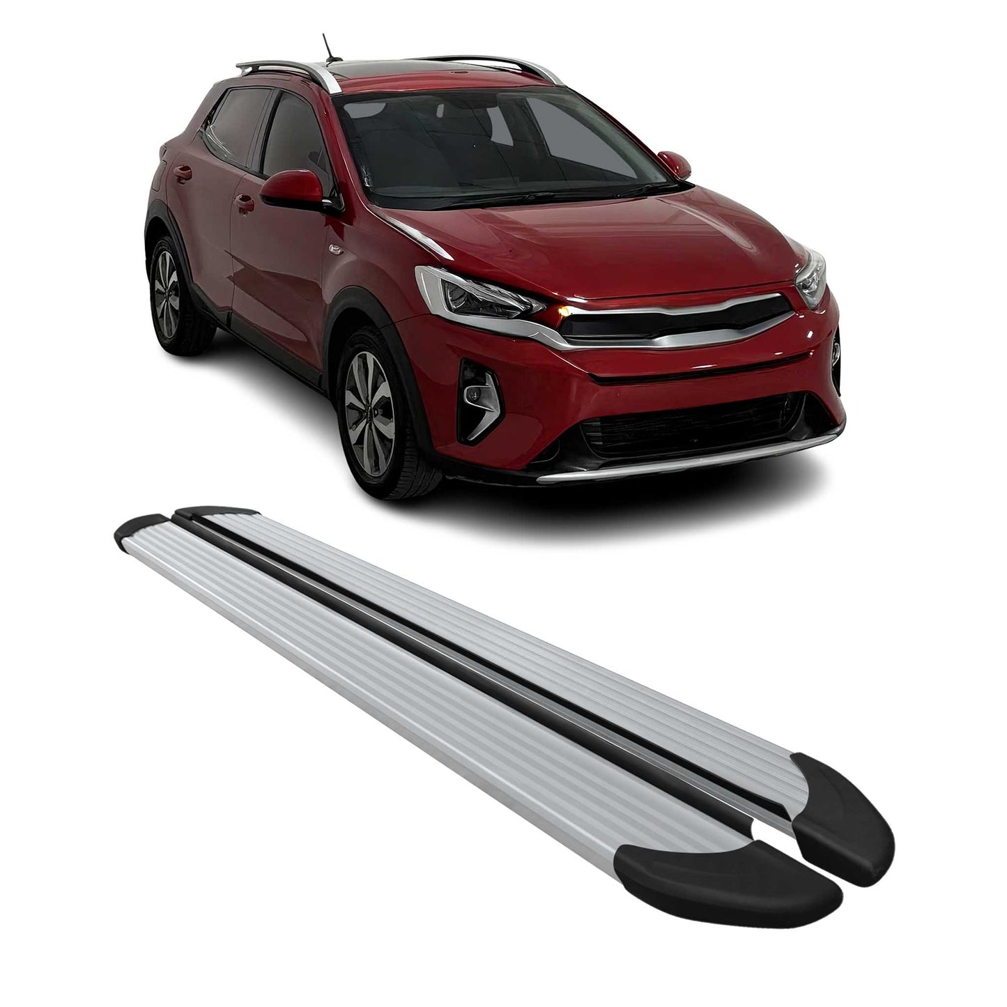 2020-2025 Kia Telluride 1.gen Running Board Nerf Bars Side Step Silver 2 Pcs