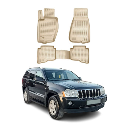 2005-2010 Jeep Commander Floor Mats Liners Full Set All Weather Beige