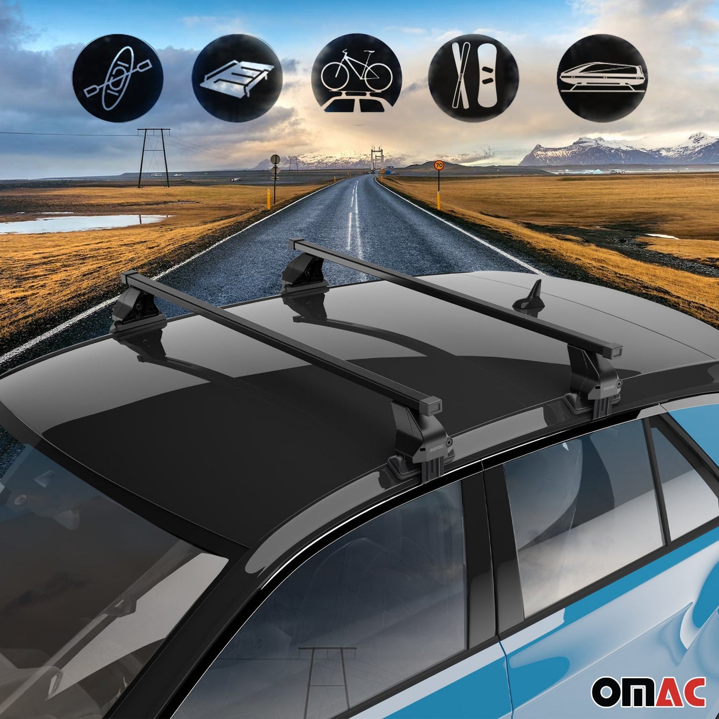2006-2013 Audi A3 Hatchback Roof Rack Cross Bars Luggage Carrier 2 Pcs