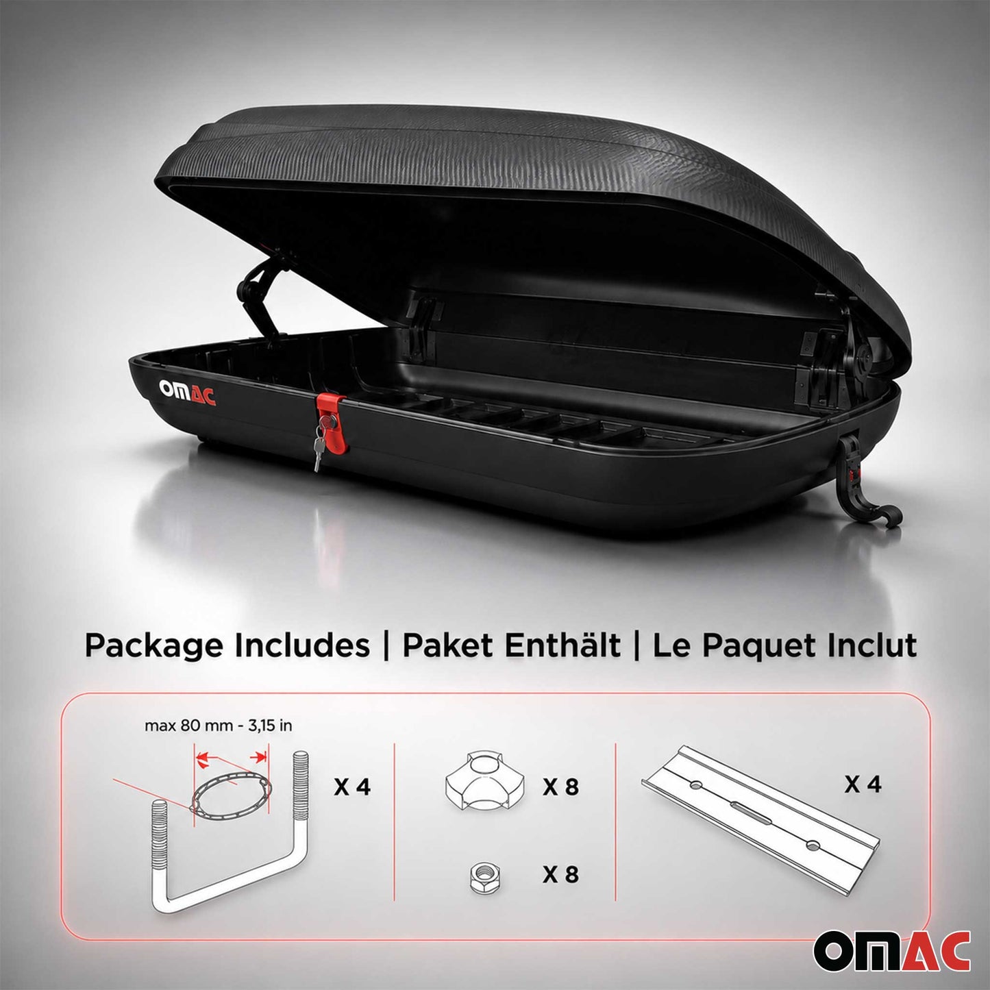 Roof Cargo Box 11.3 Cubic Feet Carbon Fiber Textured