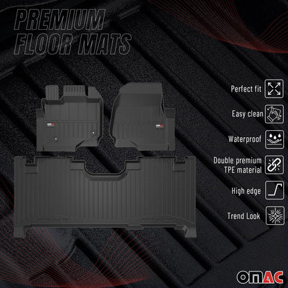 2021-2026 Ford F150 SuperCab Premium Floor Mats Liners Full Set All Weather Heavy Duty