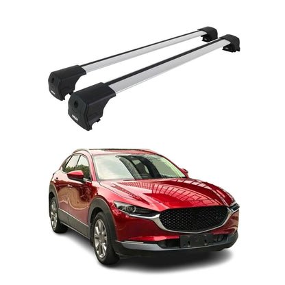 2020-2026 Mazda CX-30 Roof Rack Cross Bars Luggage Carrier Alu Gray 2x
