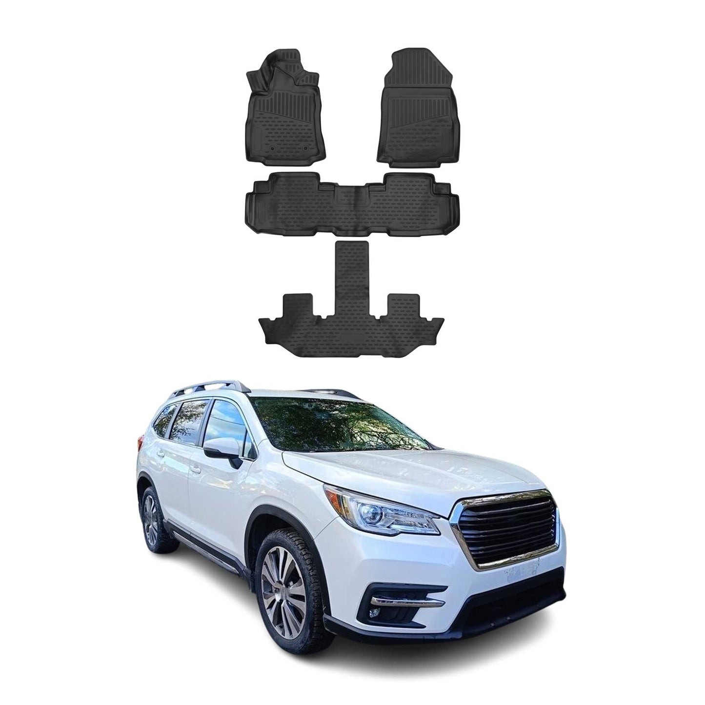 2019-2026 Subaru Ascent Floor Mats Liners Full Set All Weather Black