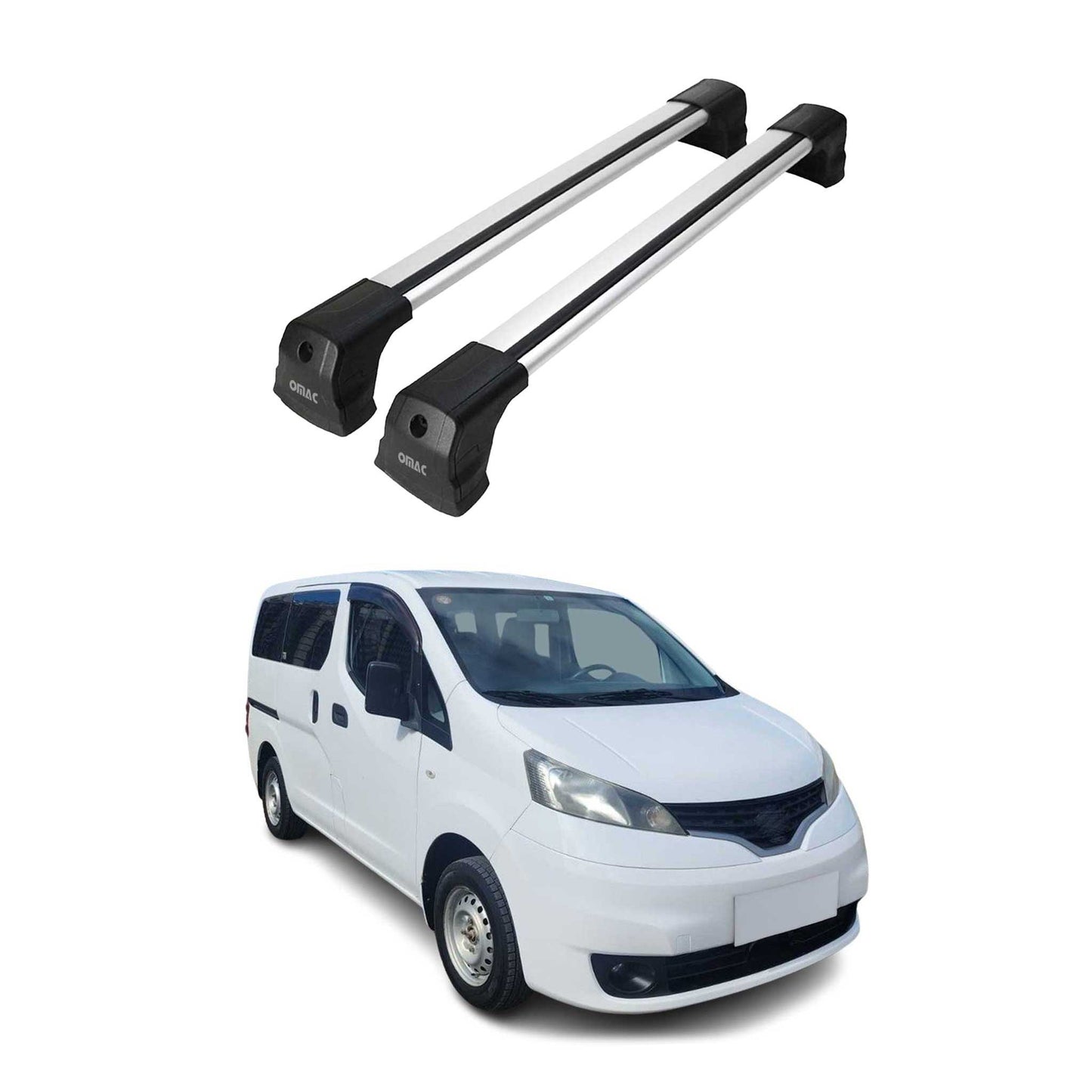 2013-2021 Nissan NV200 Roof Rack Cross Bars Silver
