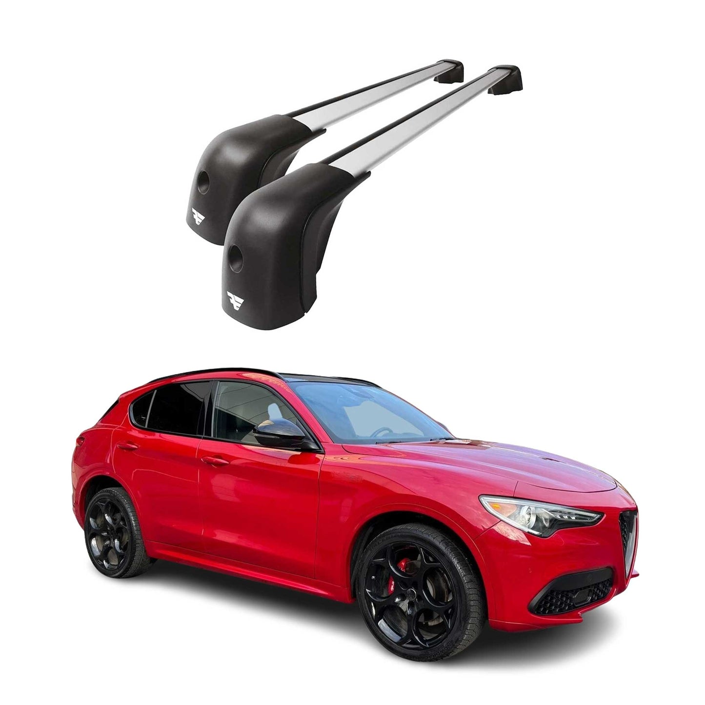 2018-2026 Alfa Romeo Stelvio Roof Racks Cross Bars Silver