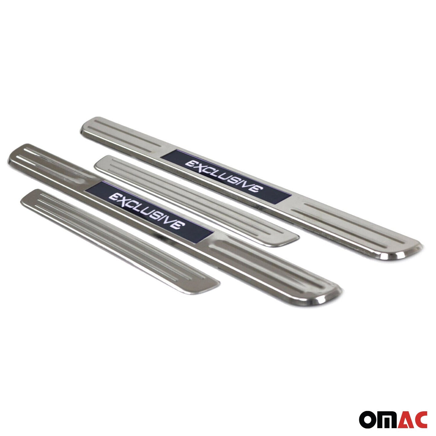 Mercedes E Class Door Sill Scuff Plate Illuminated Exclusive Stainless Steel Silver 4Pcs