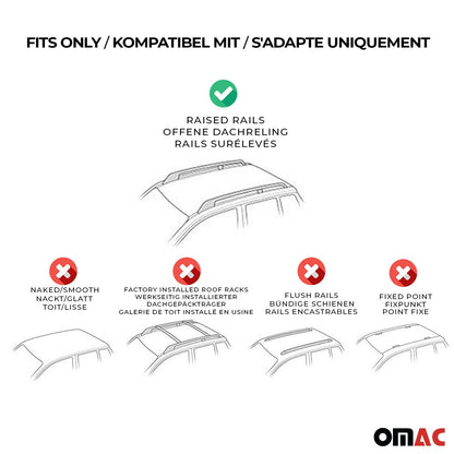2018-2024 GMC Terrain / Terrain Denali Roof Rack Cross Bars Silver