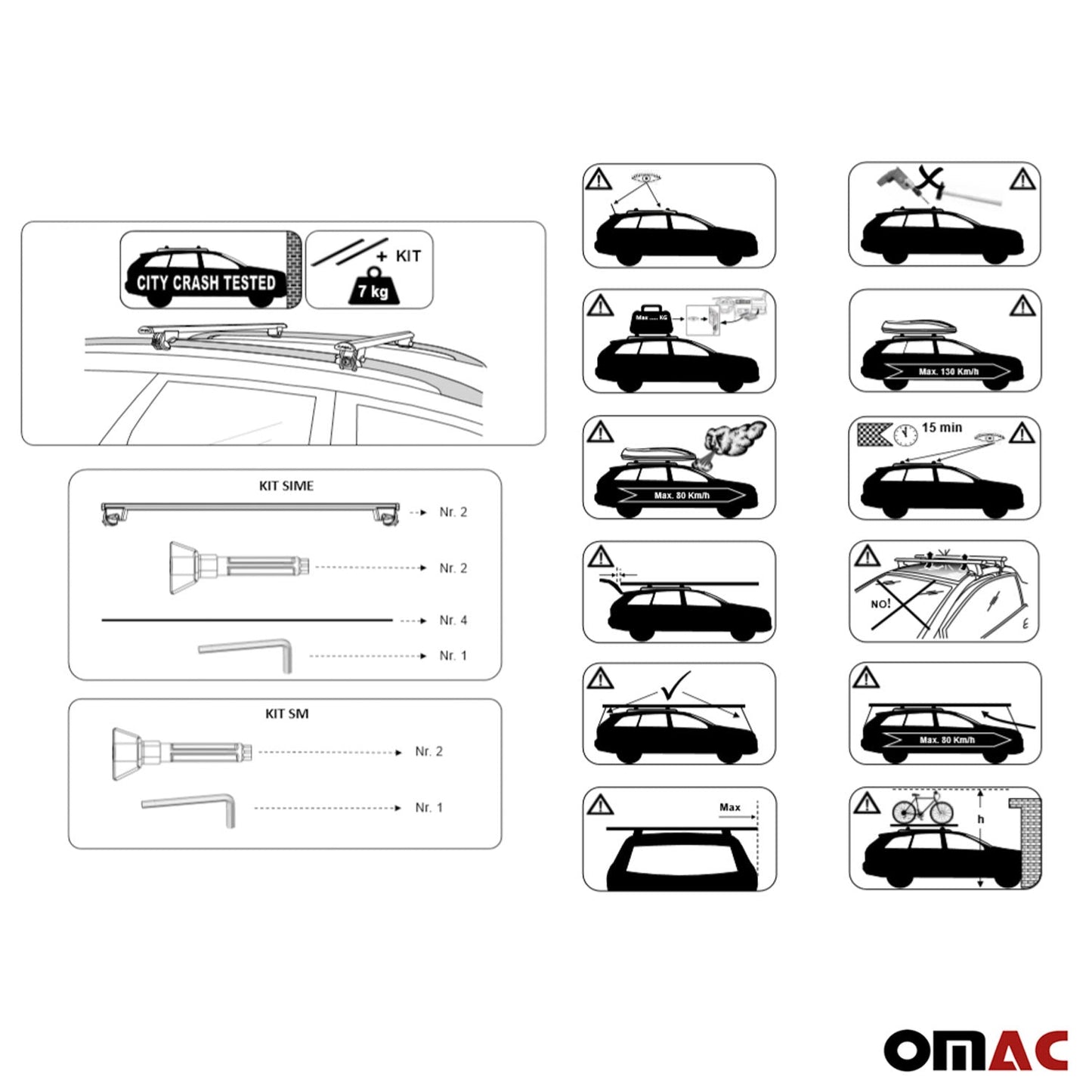 2020-2026 Mercedes GLB Class X247 Roof Rack Cross Bars Silver