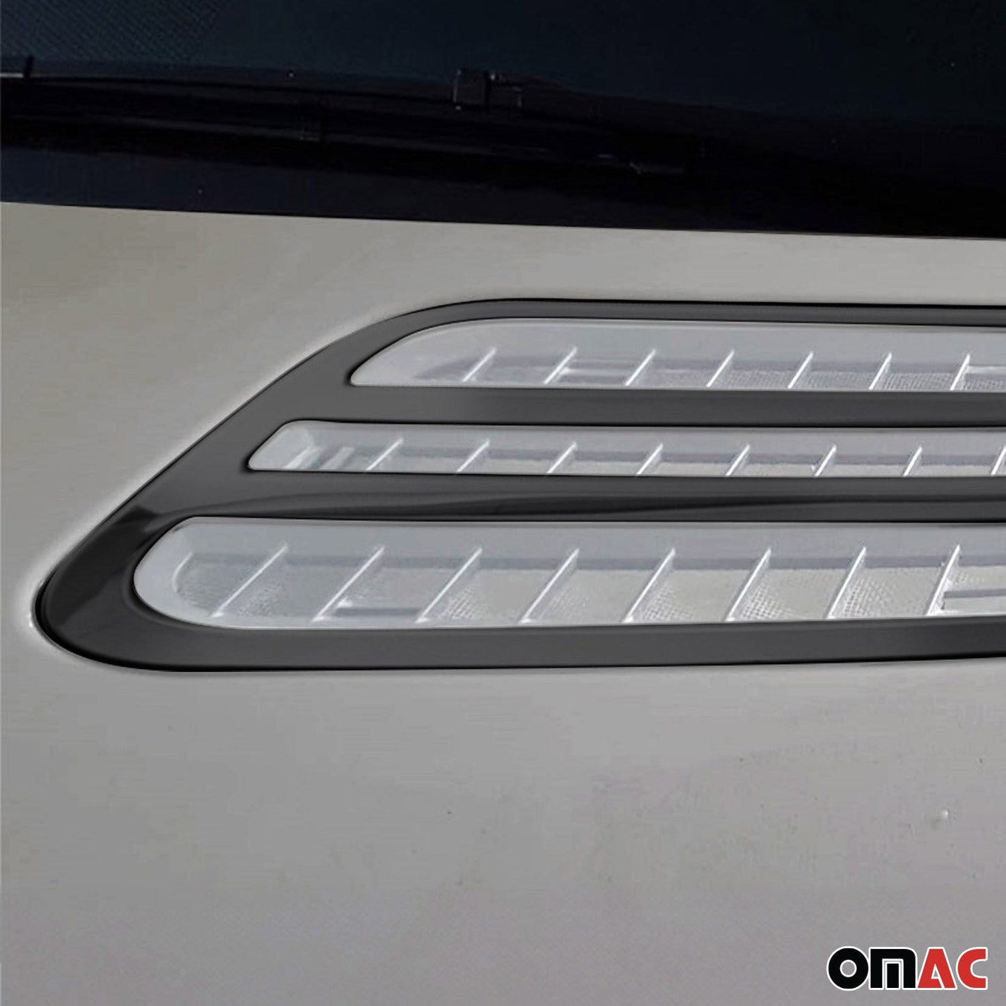 2019-2026 Mercedes Sprinter W907 910 Front Bumper Grill Trim Stainless Steel Dark 2Pcs