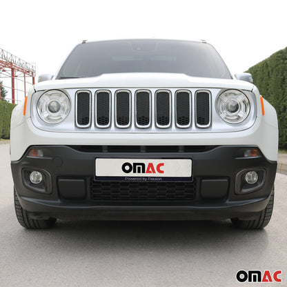 2015-2018 Jeep Renegade Fog Light Lamp Bezel Cover Brushed Steel Dark 2Pcs