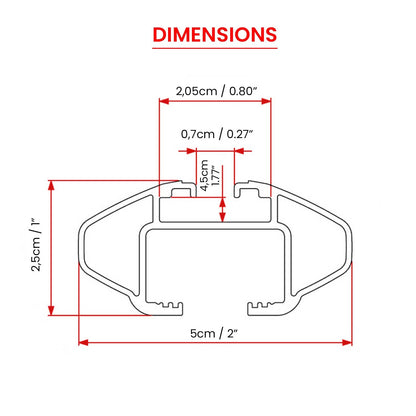 2010-2023 BMW 5 Series F11 G31 Wagon Roof Rack Cross Bars Silver