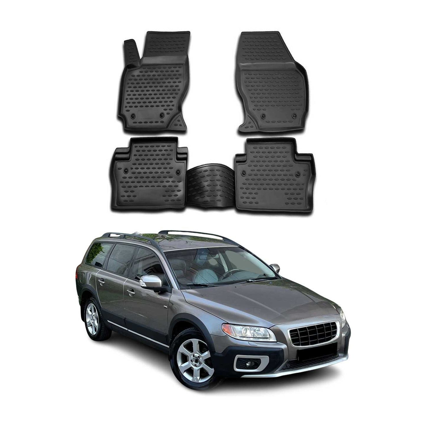 2007-2016 Volvo S80 Floor Mats Liners Full Set All Weather Black