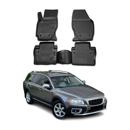 2007-2016 Volvo S80 Floor Mats Liners Full Set All Weather Black