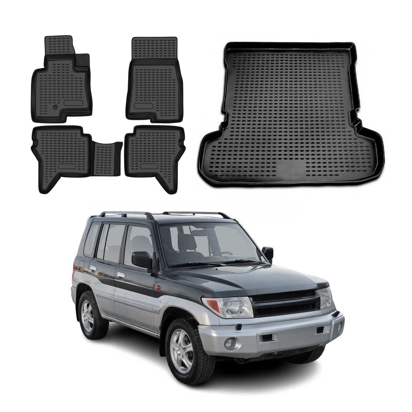 1999-2006 Mitsubishi Montero Floor Mats & Cargo Liner Full Set All Weather Black