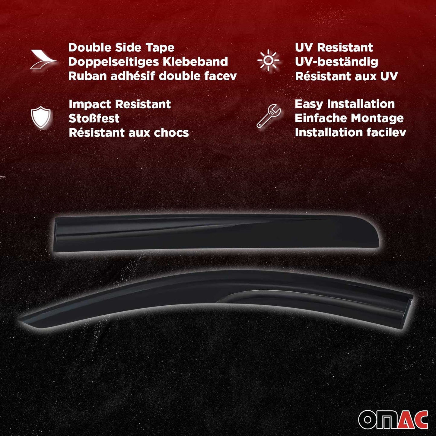 2015-2021 VW Golf GTI MK7 Window Visor Vent Rain Deflector 4Pcs Smoke