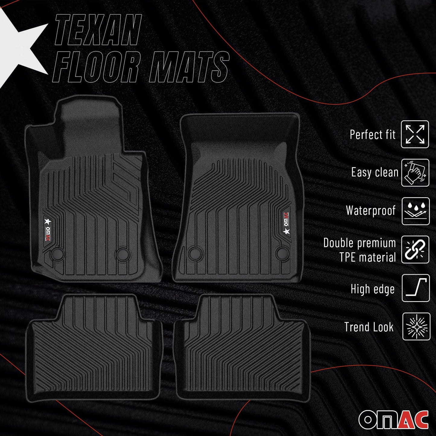 2022-2026 BMW 4 Series G26 Gran Coupe Premium Floor Mats Liners First and Second Row Set