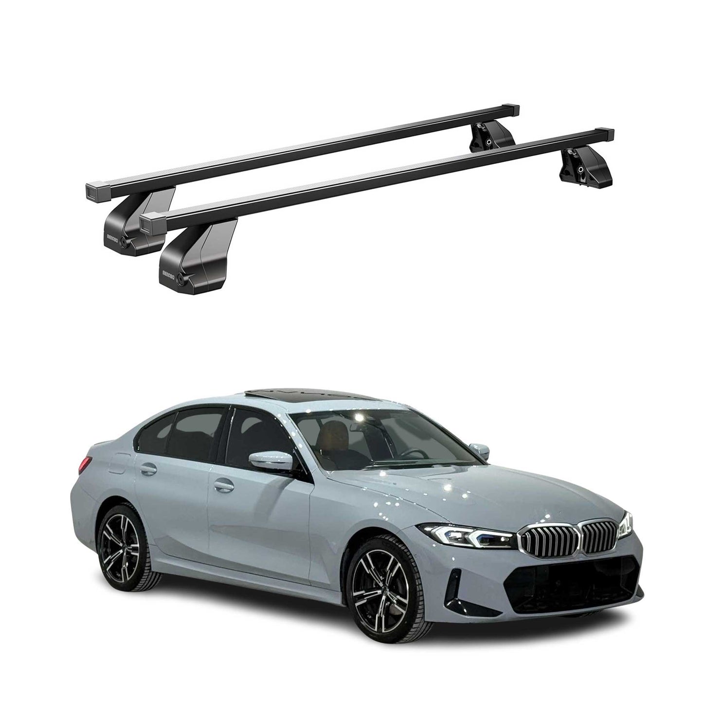 2021-2026 BMW 3 Series G20 Sedan 2019-2026 / M3 G80 Roof Rack Cross Bars Black