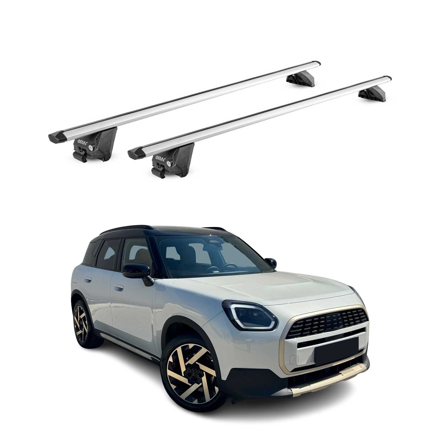 2024-2026 Mini Countryman Roof Rack Cross Bars Luggage Carrier Alu Silver 2x
