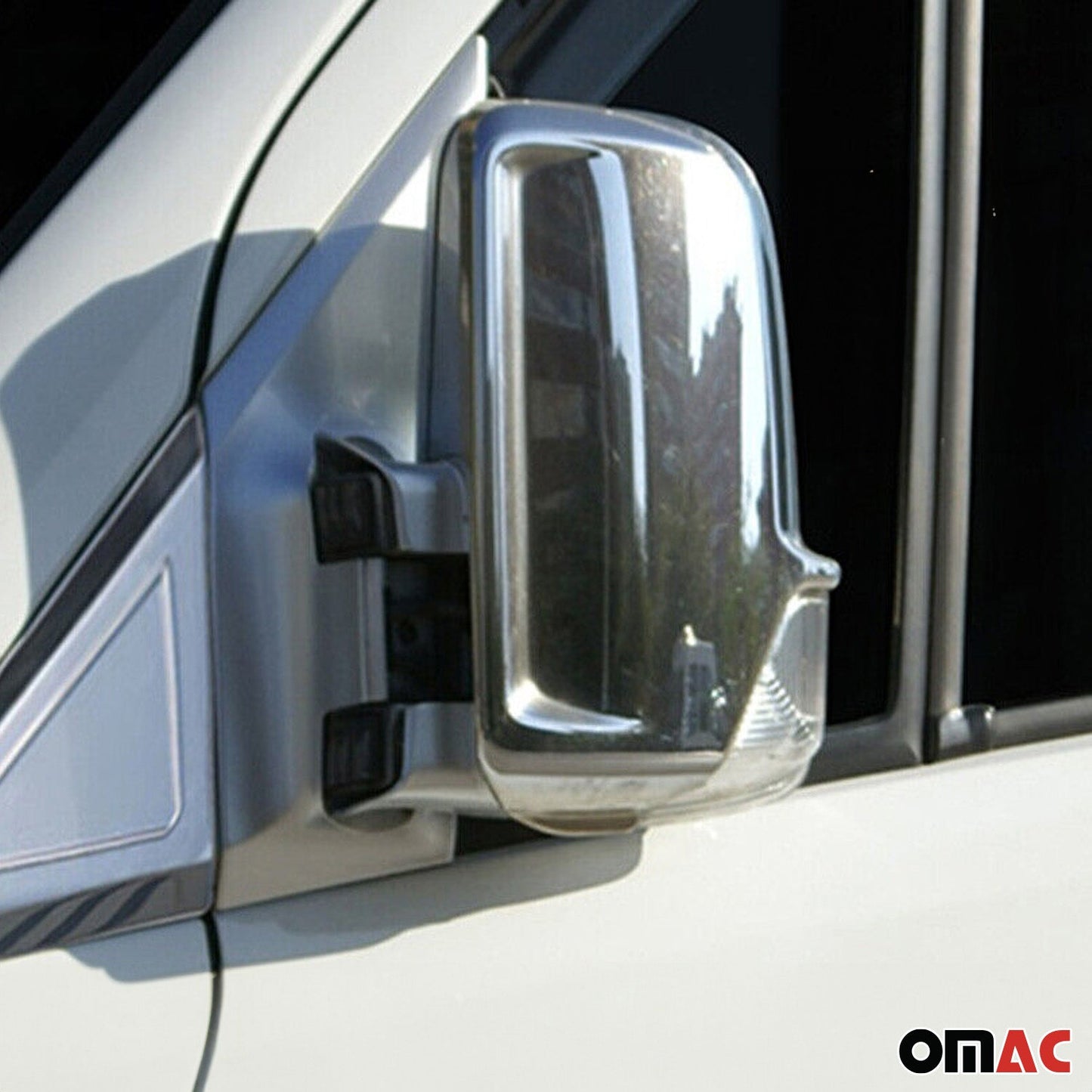 2006-2013 Mercedes Sprinter W906 Side Mirror Cover Caps Stainless Steel Silver 2 Pcs