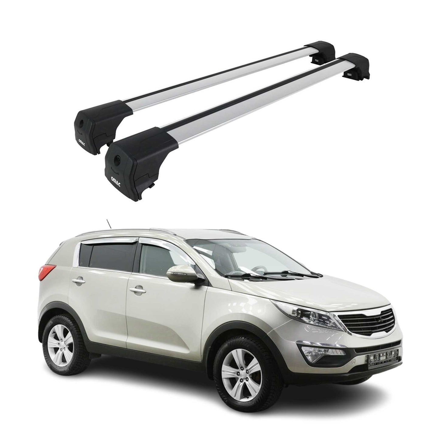 2011-2016 Kia Sportage Roof Rack Cross Bars Silver