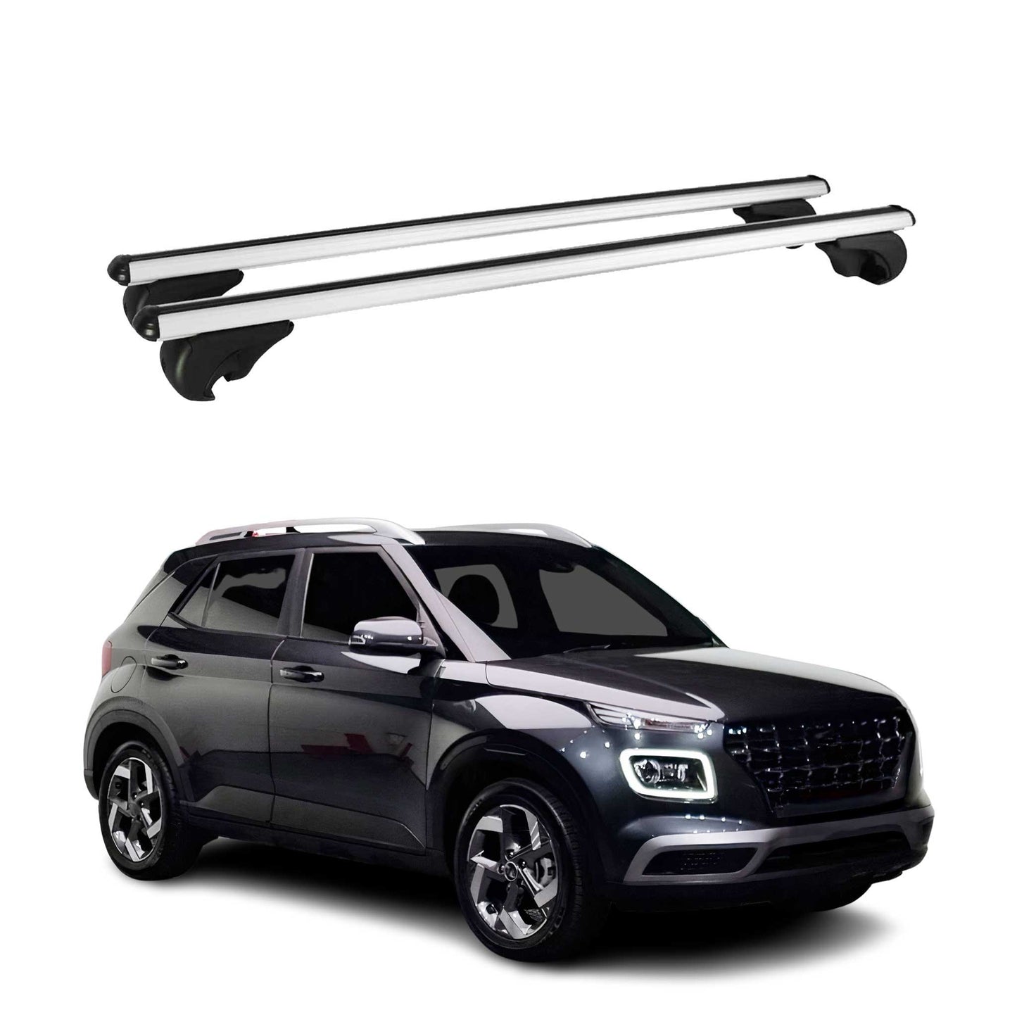 2020-2026 Hyundai Venue Roof Rack Cross Bars Silver
