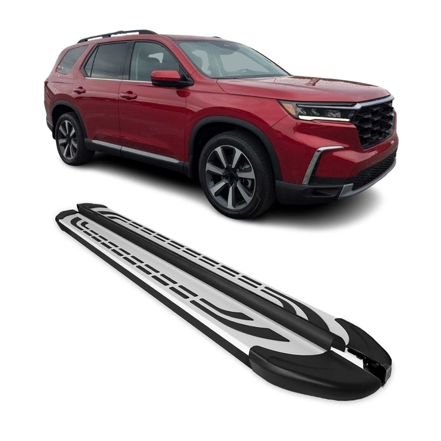 2023-2026 Honda Pilot IV Nerf Bars Side Step Running Boards Black Silver 2x