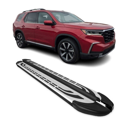 2023-2026 Honda Pilot IV Nerf Bars Side Step Running Boards Black Silver 2x