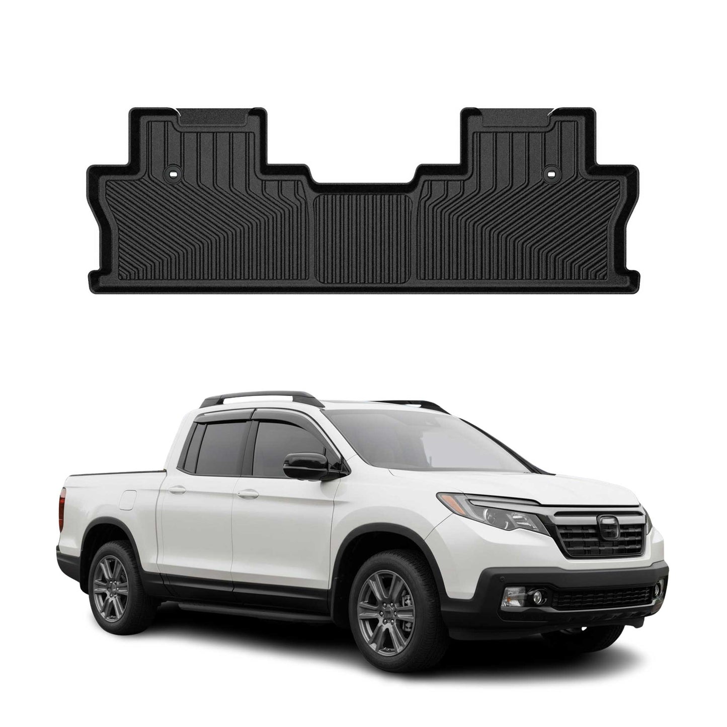 2017-2026 Honda Ridgeline Premium Floor Mats Liners Second Row Rear Black