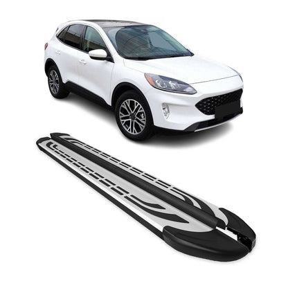 2020-2026 Ford Escape Running Boards Side Steps Silver & Black