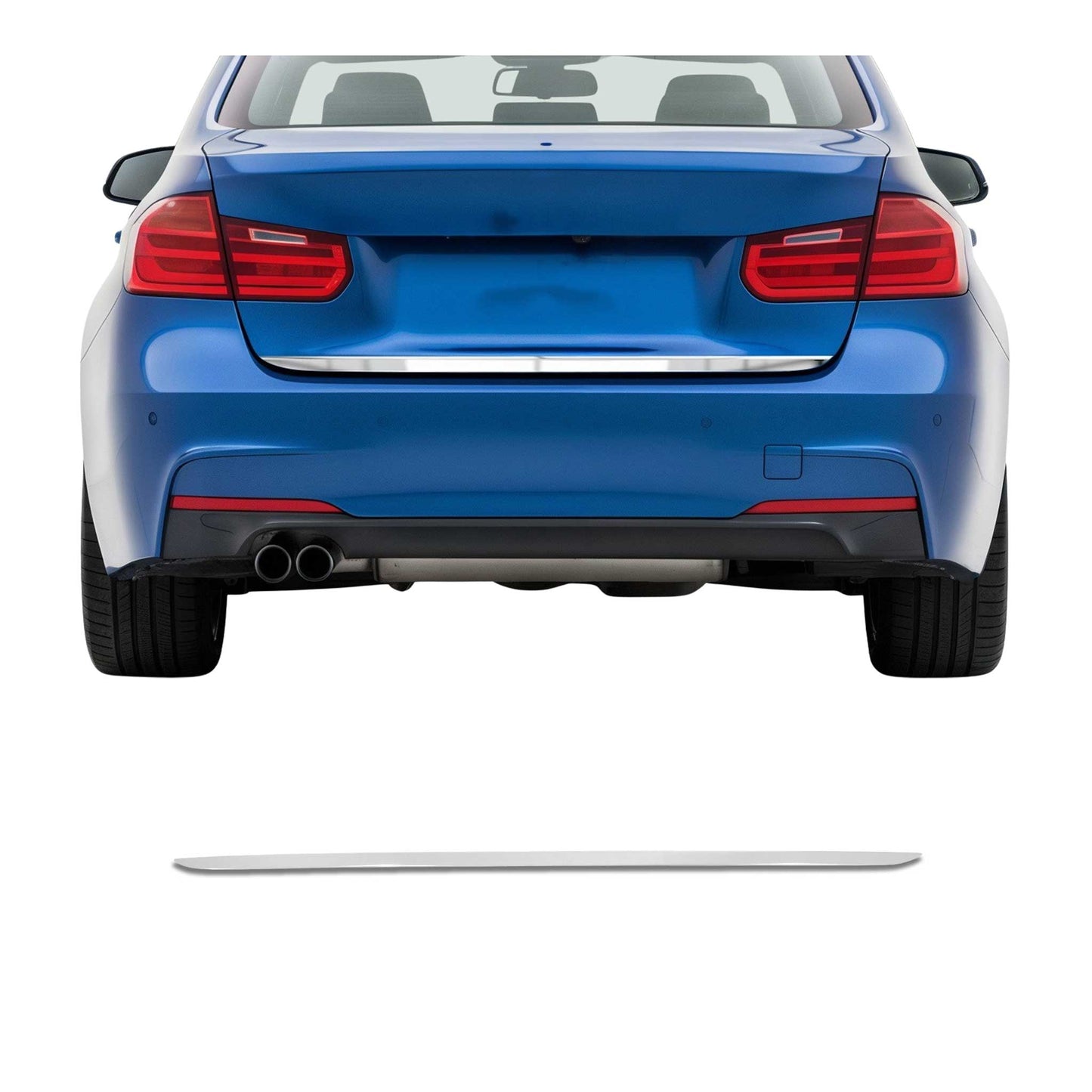 2012-2019 BMW 3 Series F30 Sedan Rear Trunk Molding Trim Stainless Steel Glossy