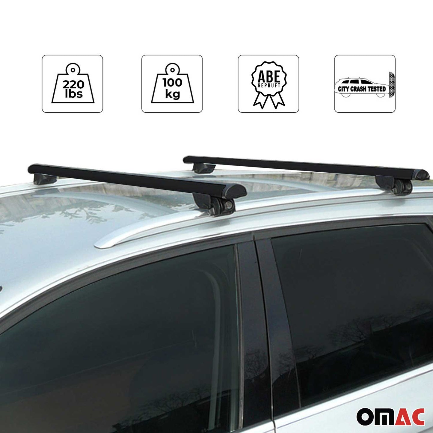 2015-2019 BMW 3 Series F31 Wagon Roof Rack Cross Bars Black