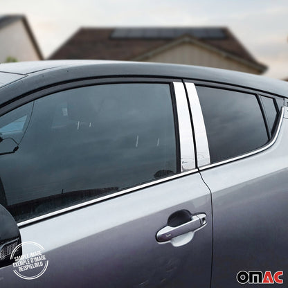 2015-2021 VW Golf Mk7 Window B Pillar Posts Door Trim Cover Stainless Steel Silver 4x