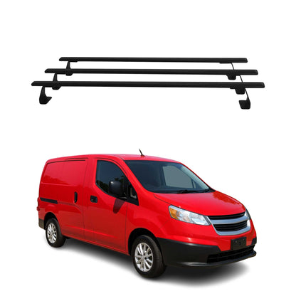 2015-2018 Chevrolet City Express Roof Rack Cross Bars Steel 3Pcs Black