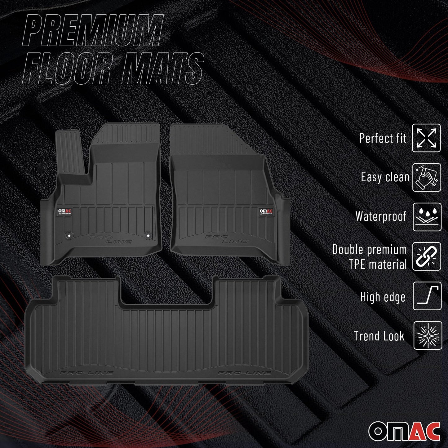 2018-2024 Chevrolet Traverse Premium Floor Mats Liners Full Set All Weather Heavy Duty