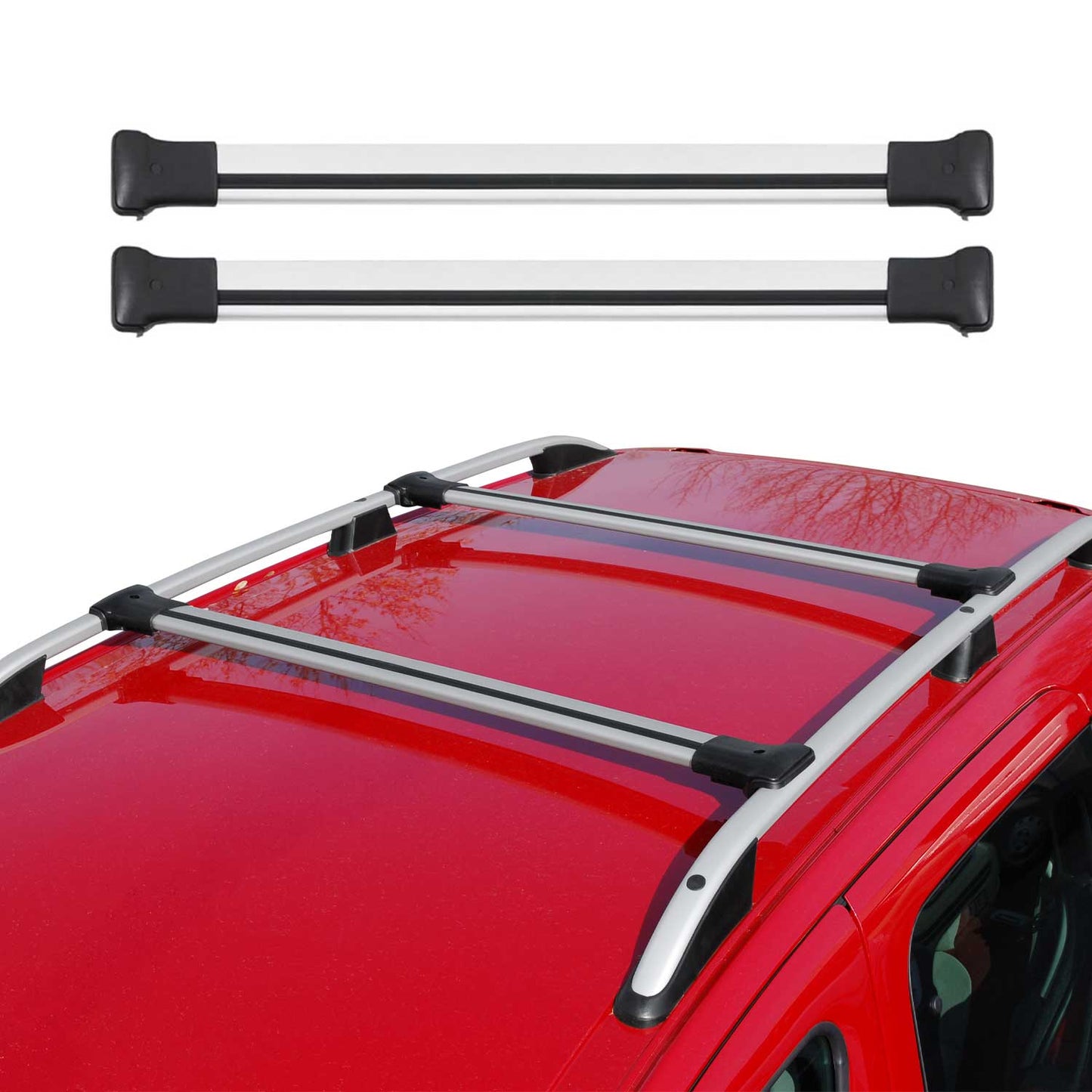 2008-2016 Volvo V70 Roof Rack Cross Bars Silver