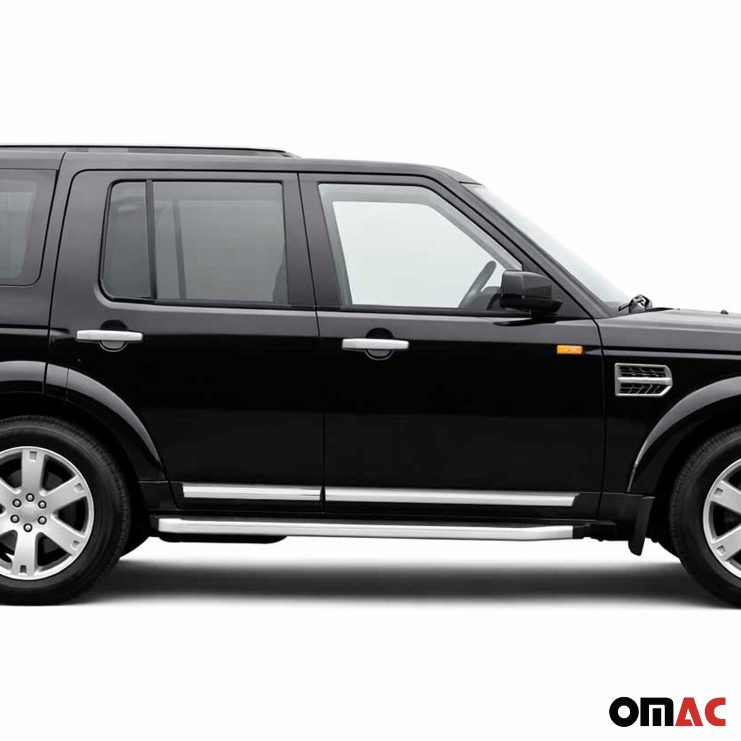 2005-2009 Land Rover LR3 Side Door Molding Trim Skirt Garnish S. Steel 4x