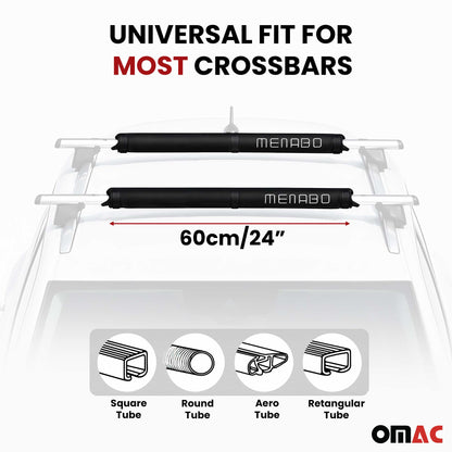 Car Roof Rack Pads Surfboard Kayak Canoe Crossbars Protection 2 Pcs Set