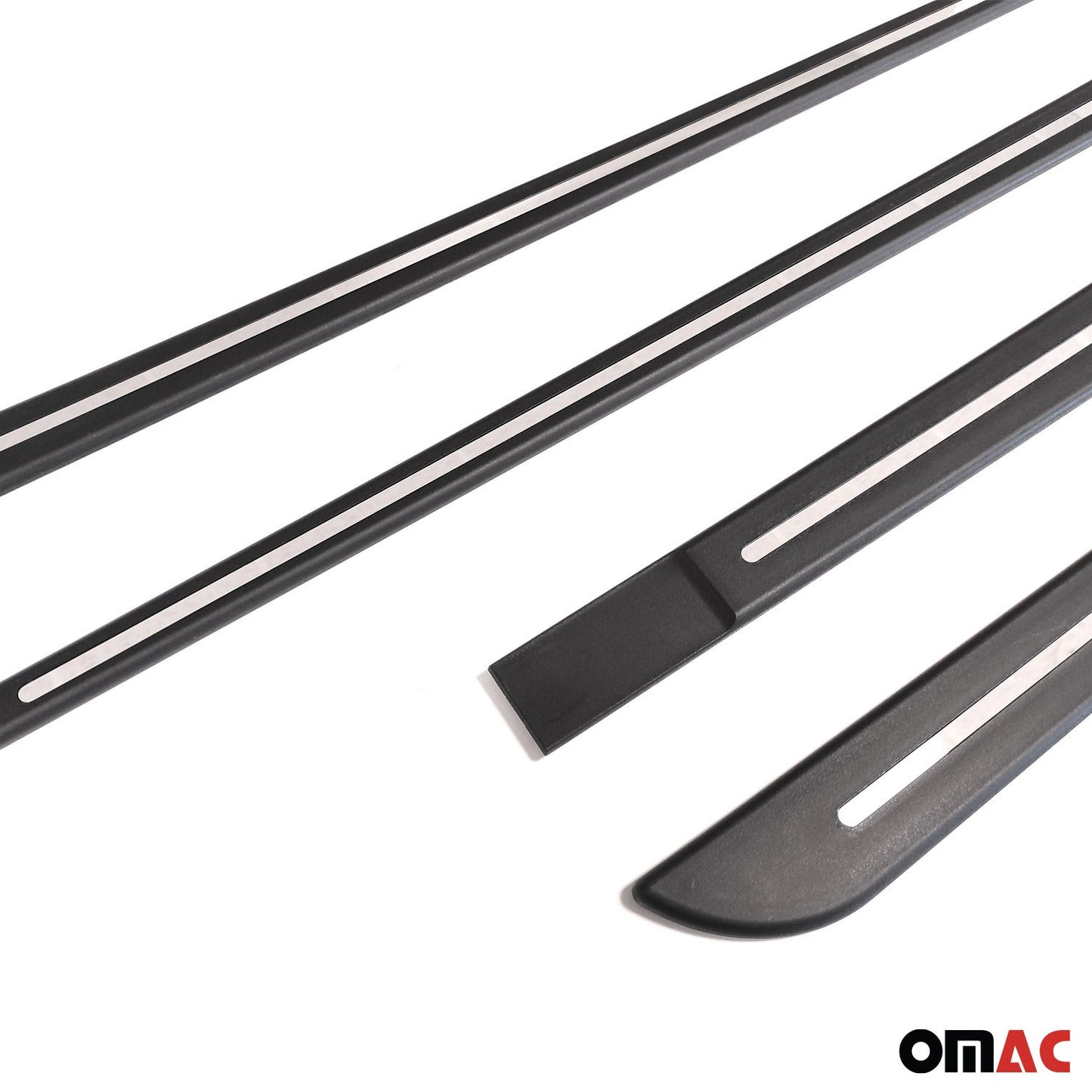 Mazda Side Door Molding Trim Skirt Garnish Stainless Steel Silver 4 Pcs