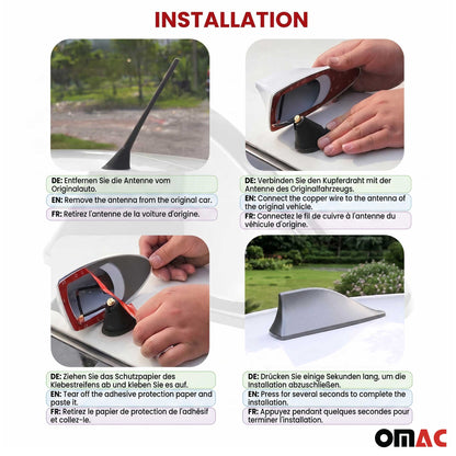 Car Shark Fin Antenna Roof Radio AM/FM Signal Aerial Accessories Grey