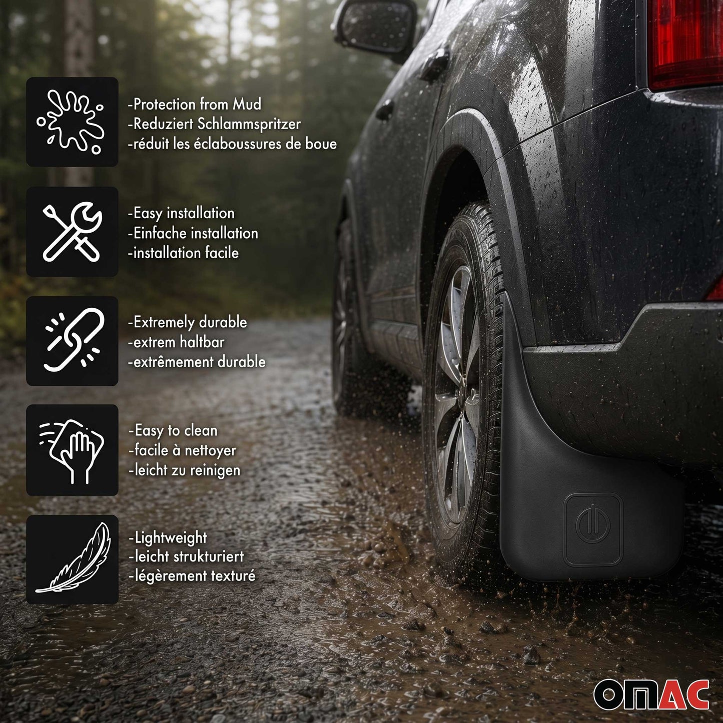 2007-2012 Mercedes GL Class X164 Mud Guards Splash Mud Flaps Black 2Pcs