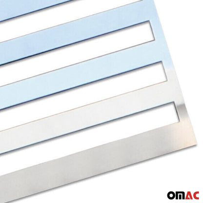 US American Flag Emblem 3D S.Steel US Badge Gloss Silver Universal Set 4 Pieces