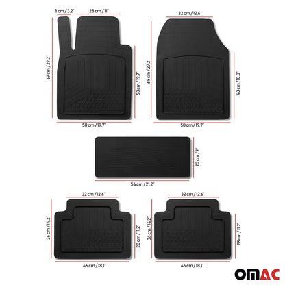 2021-2026 Chevrolet Trailblazer Universal Floor Mats Liner All Weather 3D Black Waterproof 5 Pcs