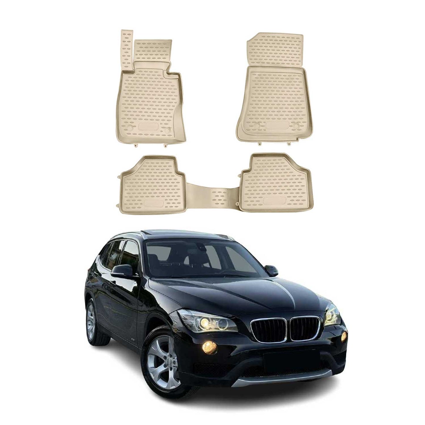 2013-2015 BMW X1 E84 Floor Mats Liners Full Set All Weather Beige