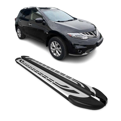 2009-2014 Nissan Murano Running Boards Side Steps Silver & Black