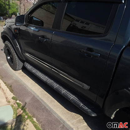 2019-2023 Ford Ranger Side Door Molding Trim Skirt Garnish Stainless Steel Silver 4Pcs