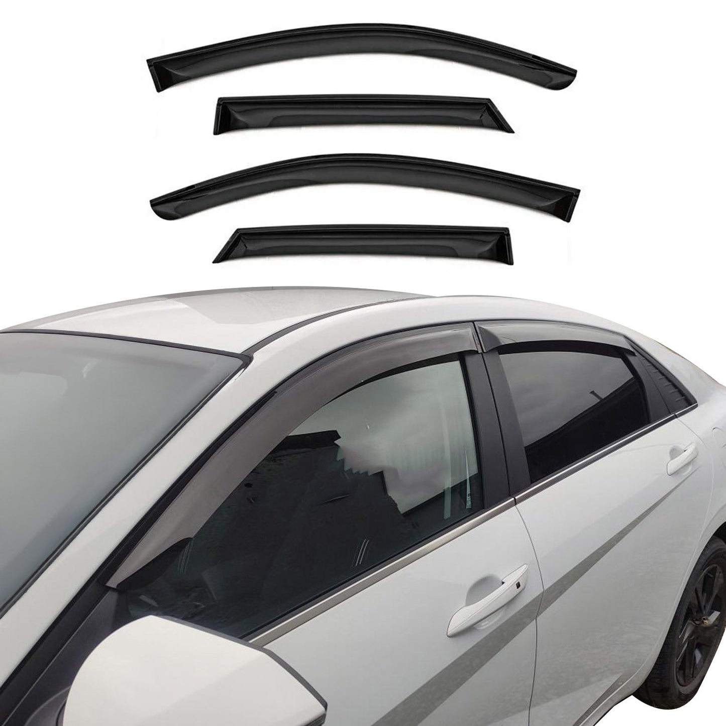 2019-2026 Toyota Corolla Sedan Window Visor Vent Rain Deflector 4Pcs Smoke