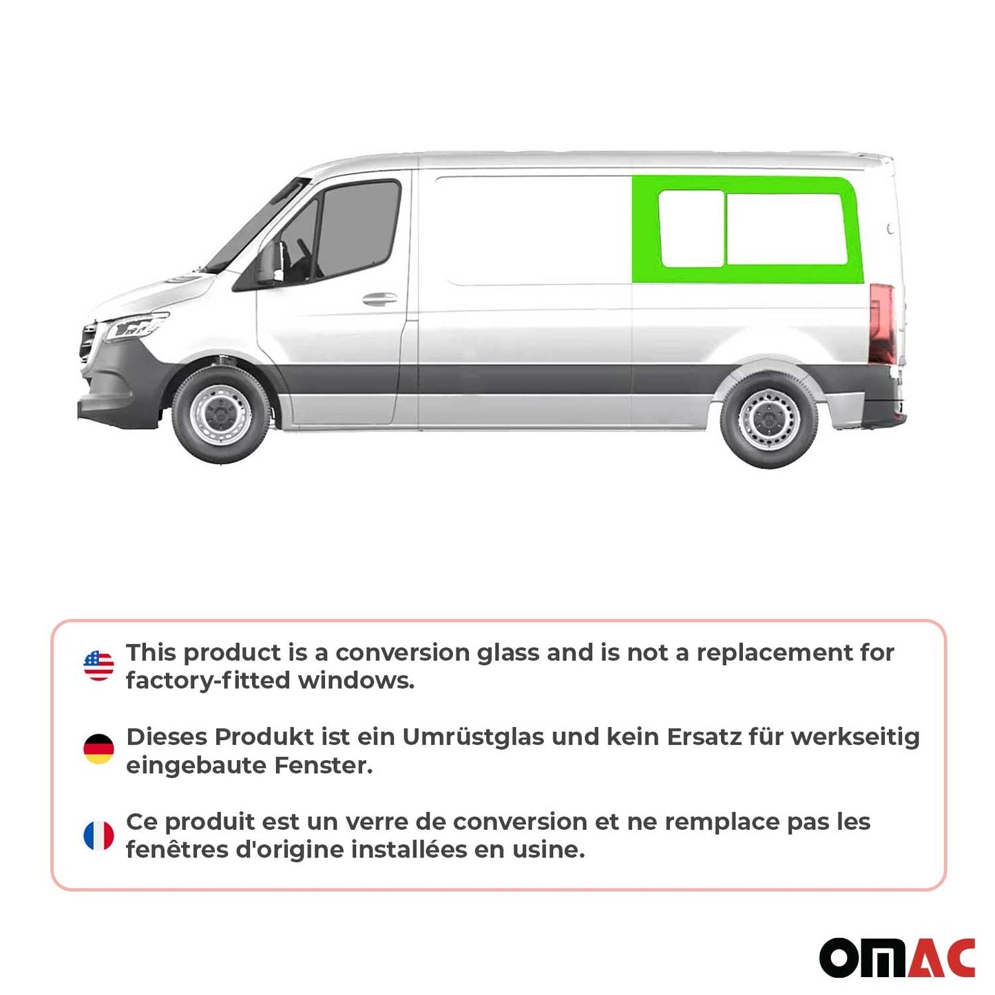 2010-2018 Mercedes Sprinter W906 Local Pickup Sliding Window Glass Rear Left L2