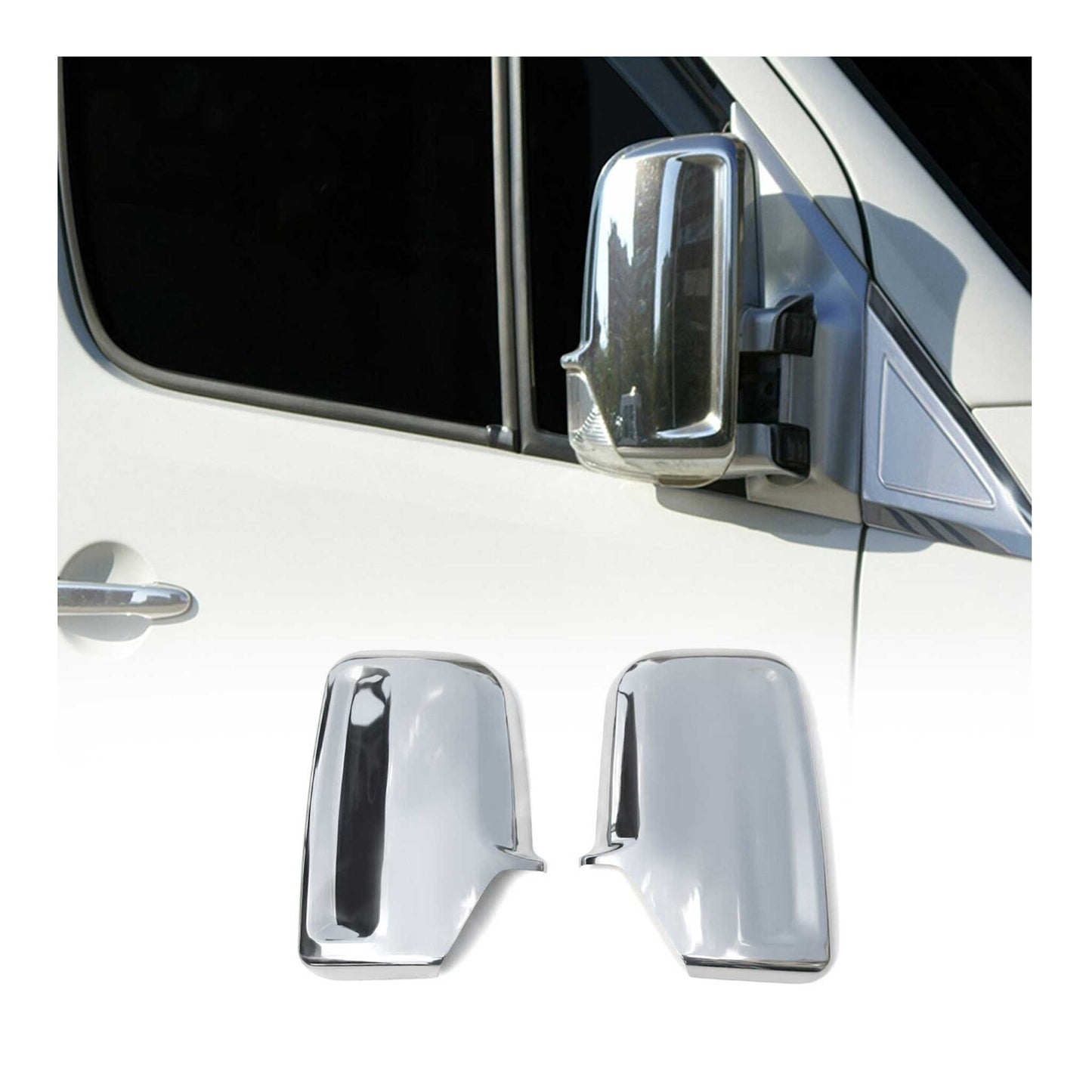 2019-2024 Mercedes Sprinter W907 910 Side Mirror Cover Caps Chrome Silver