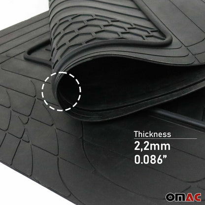 Floor Mats Liner 3-Row Car Universal Rubber Molded Protect 8+2 Pcs