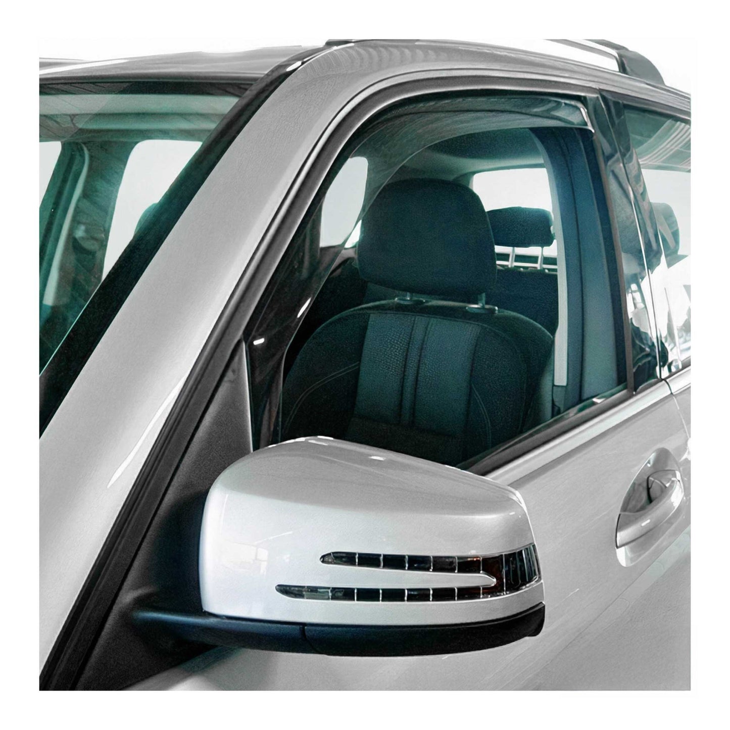 2009-2015 Mercedes GLK Class X204 Window Visor Vent Rain Deflector 2Pcs Smoke
